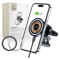 Tech-Protect MM15W-V5 Car Phone Holder with MagSafe 15W Inductive Charger for Air Vent - Black