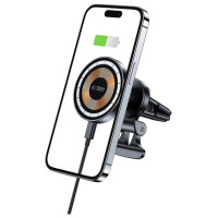 Tech-Protect MM15W-V5 Car Phone Holder with MagSafe 15W Inductive Charger for Air Vent - Black