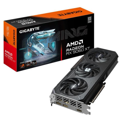 Gigabyte Graphics Card|GIGABYTE|AMD Radeon RX 9060 XT|16 GB|GDDR6|128 bit|PCIE 5.0 16x|Triple slot Fansink|1xHDMI|2xDisplayPort|GV-R9060XTGAMINGOC-16GD