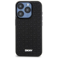Dkny 3D Rubber Repeat Pattern case for iPhone 15 Pro - black