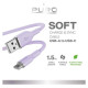 Puro Elektrik Puro Soft USB-A - USB-C Cable 1.5m - Purple