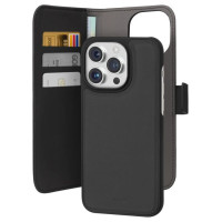 Puro Wallet Detachable MagSafe 2in1 PU Leather Case with Flap and Wallet for iPhone 15 Pro Max - Black
