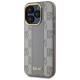 Dkny Leather Checkered Mono Pattern MagSafe iPhone 15 Pro Case - Beige