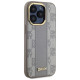 Dkny Leather Checkered Mono Pattern MagSafe iPhone 15 Pro Case - Beige