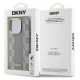 Dkny Leather Checkered Mono Pattern MagSafe iPhone 15 Pro Case - Beige