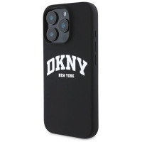 Dkny Silicone White Printed Logo MagSafe Case for iPhone 16 Pro Max - Black