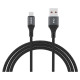 Dudao L3SM USB-A - MicroUSB 3A 1.2m Braided Cable - Black