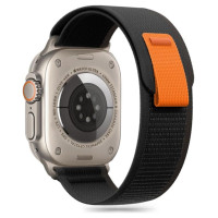 Tech-Protect Nylon Stripe for Apple Watch 6/7/8/9/10/SE/Ultra 1/2 (44/45/46/49 MM) - Black & Orange