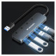 Wozinsky USB-A Hub Wozinsky WHS080YSS 4 x USB-A 3.0 with individual switches, aluminum, with 30 cm cable - gray