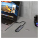 Wozinsky USB-A Hub Wozinsky WHS080YSS 4 x USB-A 3.0 with individual switches, aluminum, with 30 cm cable - gray