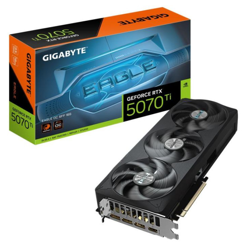 Gigabyte Graphics Card|GIGABYTE|NVIDIA GeForce RTX 5070 Ti|16 GB|GDDR7|256 bit|PCIE 5.0 16x|Triple slot Fansink|1xHDMI|3xDisplayPort|GV-N507TEAGLEOC-16GD1.0