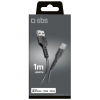 SBS TECABLEUSBIP589K USB-A - Lightning Cable 1m MFi Certified - Black