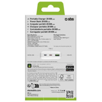 SBS Powerbank SBS TTBB20000PD20W 20000 mAh 20W Power Delivery with MicroUSB, USB-C, USB-A - white