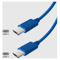 SBS TECABLETISSUETCCB USB-C - USB-C 1.5m 60W braided cable - blue