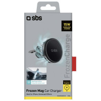 SBS Smartphone holder with inductive charger SBS TESUPFANWIR15W 15W for air vent, with cooling - black