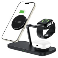 Tech-Protect QI15W-A45 3in1 Wireless Charger with MagSafe for Apple Devices - Black