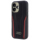 Audi Genuine Leather MagSafe iPhone 16 6.1" black-red hardcase AU-TPUPCMIP16-R8/D3-RD