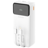 Dudao K15MAX 30000mAh PD 22.5W Powerbank with Built-in Cables - White