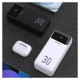 Dudao K15MAX 30000mAh PD 22.5W Powerbank with Built-in Cables - White