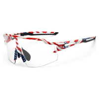 Rockbros Cycling Glasses Photochromic with UV Protection and Corrective Insert 14120008002 - USA Pattern - White