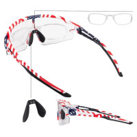 Rockbros Cycling Glasses Photochromic with UV Protection and Corrective Insert 14120008002 - USA Pattern - White