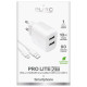 Puro PROLITE 10W 2x USB-A wall charger + USB-A - USB-C cable 1.2m - white
