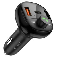 Tech-Protect CC06 3-port PD72W car charger with transmitter - black