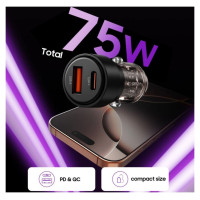 Tech-Protect CC03 2-port PD75W car charger - black