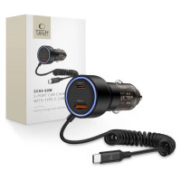 Tech-Protect CC05 Car Charger 2-Port PD60 W + USB-C Cable - Black