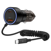 Tech-Protect CC05 Car Charger 2-Port PD60 W + USB-C Cable - Black