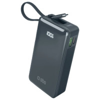 SBS Powerbank SBS 10000 mAh 20W with built-in USB-C cable and digital display - dark gray