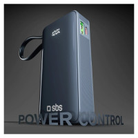 SBS Powerbank SBS 10000 mAh 20W with built-in USB-C cable and digital display - dark gray
