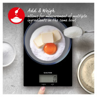 Salter 1170 BKDRCEU16 Ultra Slim Glass Digital Kitchen Scale - Black