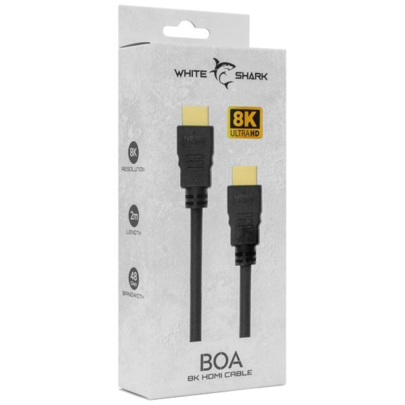 White Shark BOA Cable HDMI-HDMI 2.1 M/M 2m 8K@60Hz