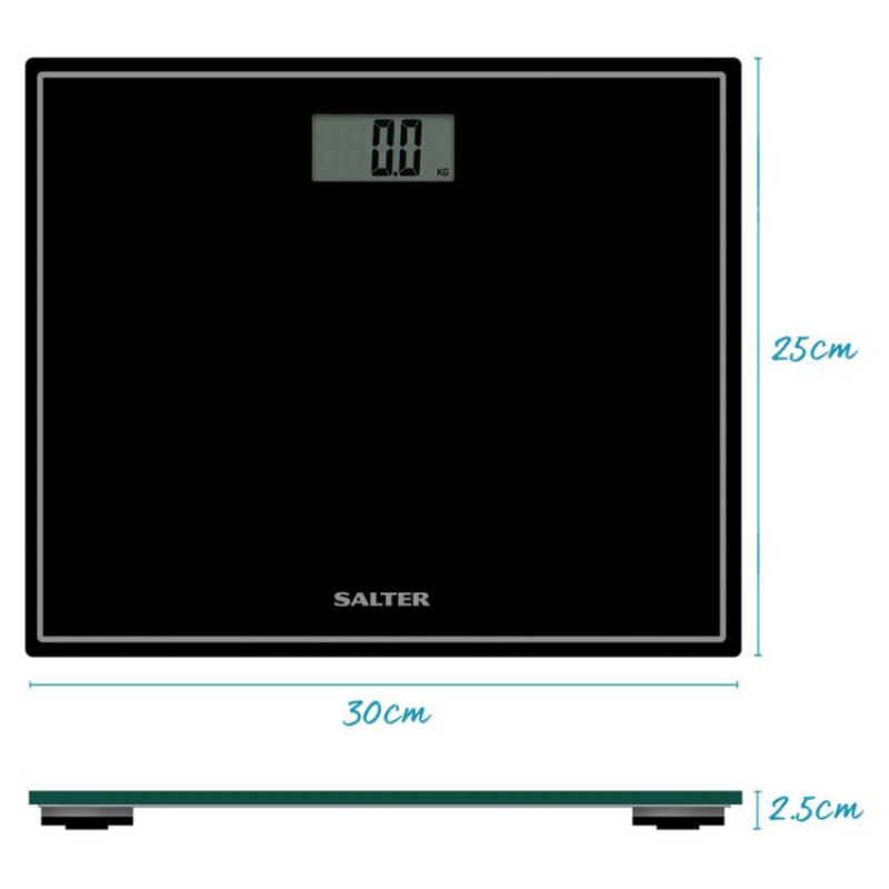 Salter 9207 BCFEU12  Compact Electronic Bathroom Scale - Black
