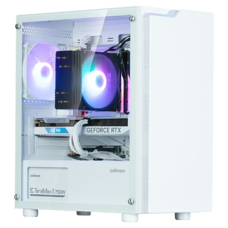 Zalman T4 Plus White  Mini Tower Case, 120mm ARGB Fan x1
