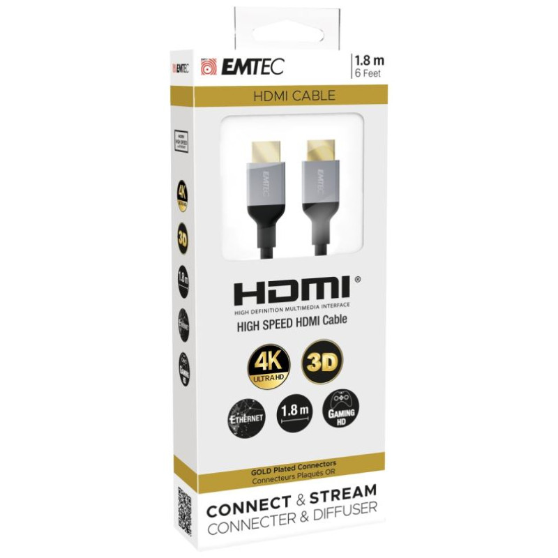 Emtec Cable HDMI to HDMI 4K 1.8.