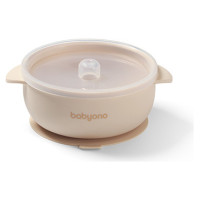 Babyono Silikona bļoda ar piesūcekni un vāku 1662/03 beige