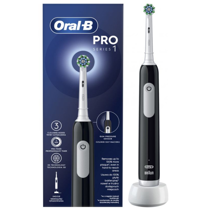 Braun el.zobu  birste Cross Action, melna - D 305.513.3 Black