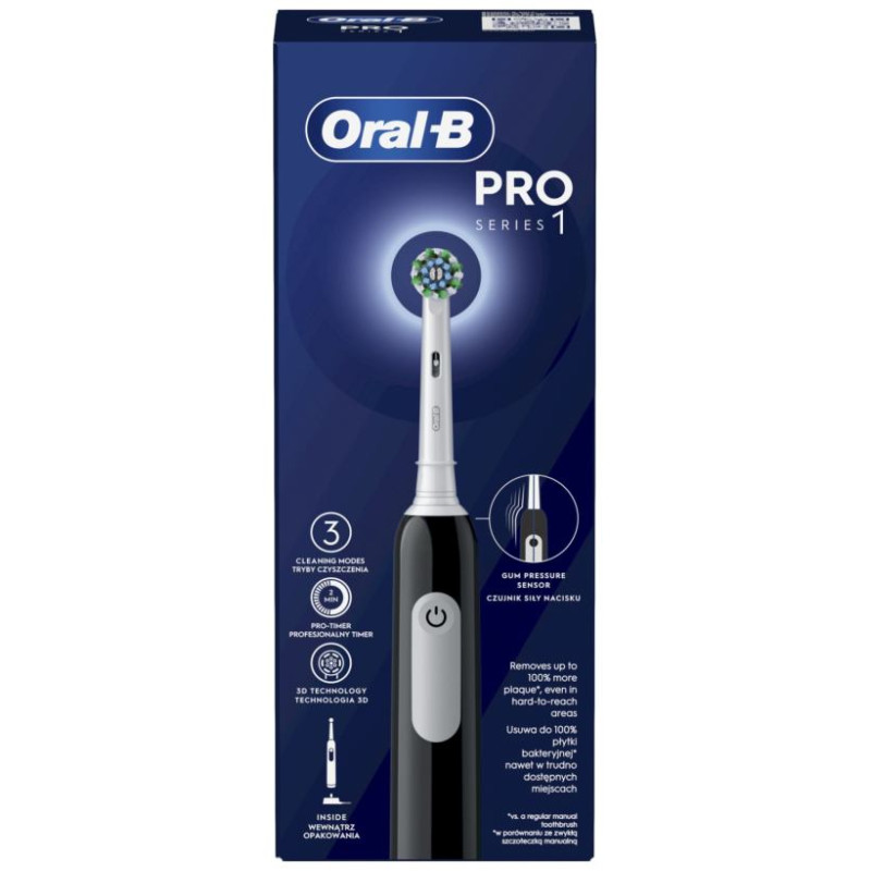 Braun el.zobu  birste Cross Action, melna - D 305.513.3 Black