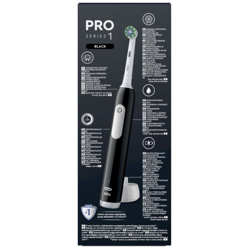 Braun el.zobu  birste Cross Action, melna - D 305.513.3 Black