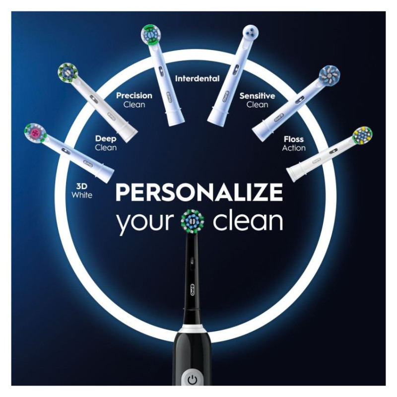 Braun el.zobu  birste Cross Action, melna - D 305.513.3 Black