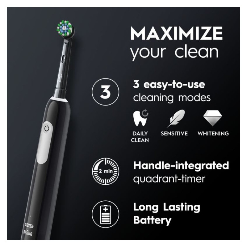 Braun el.zobu  birste Cross Action, melna - D 305.513.3 Black