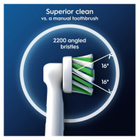 Braun el.zobu birstes uzgalis Cross Action, 2 gab, balts - EB 50-2 WHT
