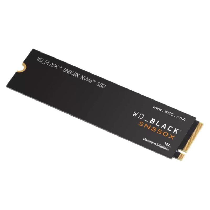 Western Digital SSD|WESTERN DIGITAL|Black SN850X|1TB|M.2|PCIE|NVMe|Write speed 6300 MBytes/sec|Read speed 7300 MBytes/sec|2.38mm|TBW 600 TB|WDS100T2X0E