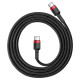 Baseus CATKLF-G91 USB-C - USB-C PD QC cable 60W 3A 480Mb/s 1m - black and red