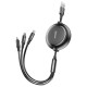 Baseus Golden Loop 3in1 extendable cable USB - micro USB / Lightning / USB-C 3.5A 35cm - 120cm black (CAMLT-JH01)