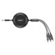 Baseus Golden Loop 3in1 extendable cable USB - micro USB / Lightning / USB-C 3.5A 35cm - 120cm black (CAMLT-JH01)