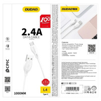 Dudao cable USB / Lightning cable 2.4A 1m white (L4L 1m white)