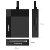 Ugreen CR125 30231 SD / micro SD / CF / MS memory card reader with USB 3.0 cable 0.5m - black